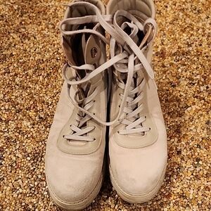 Avellini Beige Leather/Suede Women's High-Top Sneakers